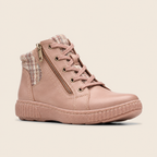 Clarks Women's Comfy Vintage Plaid Lace-Up Side-Zip Ankle Boots